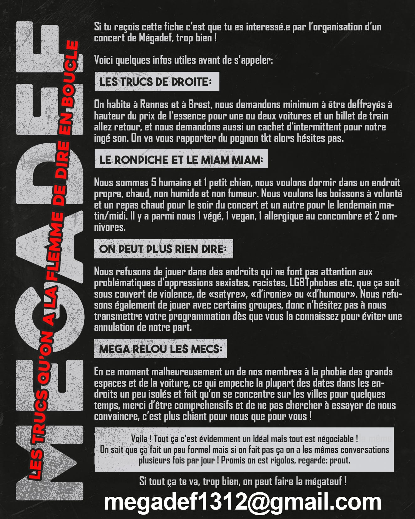 Les trucs chiants qu'il faut dire